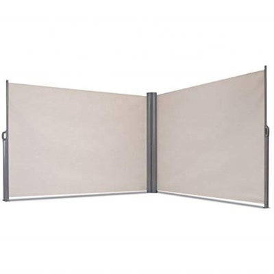 Telhado de tela lateral de pátio duplo retrátil com operação manual Material de poliéster