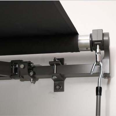 300*200CM Braço articulado Toldo solar retrátil com manivela manual e ajuste de ângulo