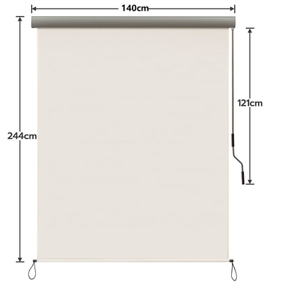 Balcão Proteção solar e da privacidade Mecanismo de manivela manual Vertical Outdoor Roller Blind