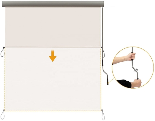 Balcão Proteção solar e da privacidade Mecanismo de manivela manual Vertical Outdoor Roller Blind