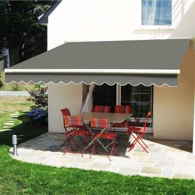 300*200CM Braço articulado Toldo solar retrátil com manivela manual e ajuste de ângulo