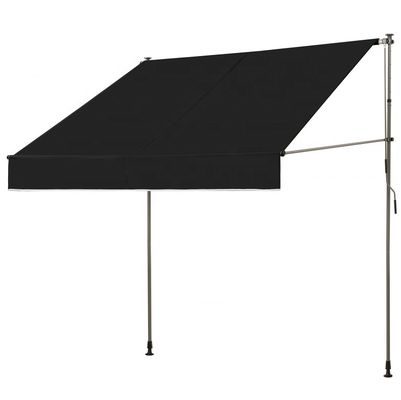 Balcão de tecido de poliéster caixa de engrenagens manual telhado com quadro cinza e tratamento anti-UV