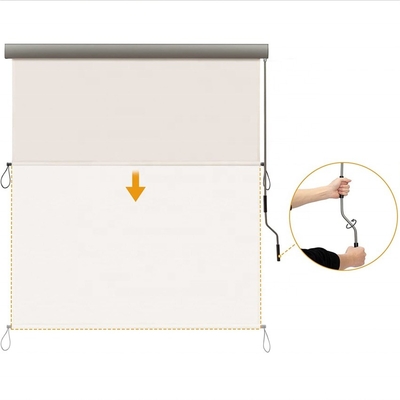 Operação manual Áreas de cobertura vertical externas em quadro de alumínio para balcões de janelas