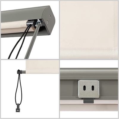 Operação manual Áreas de cobertura vertical externas em quadro de alumínio para balcões de janelas