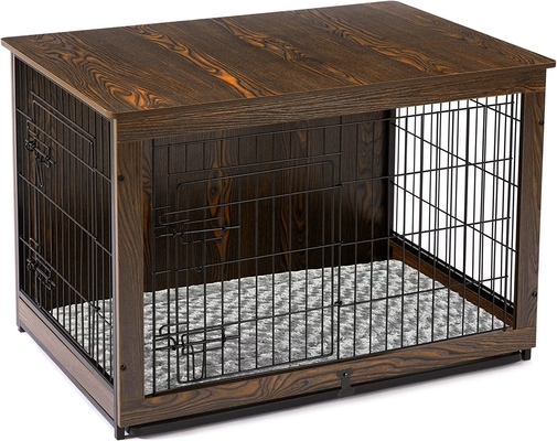 Caixas de cães de madeira de portas duplas em estilo moderno 81*55*67cm para mobiliário doméstico