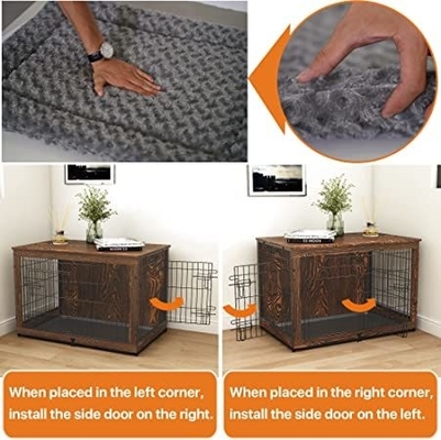 Caixas de cães de madeira de portas duplas em estilo moderno 81*55*67cm para mobiliário doméstico