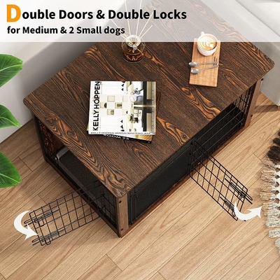 Caixas de cães de madeira de portas duplas em estilo moderno 81*55*67cm para mobiliário doméstico