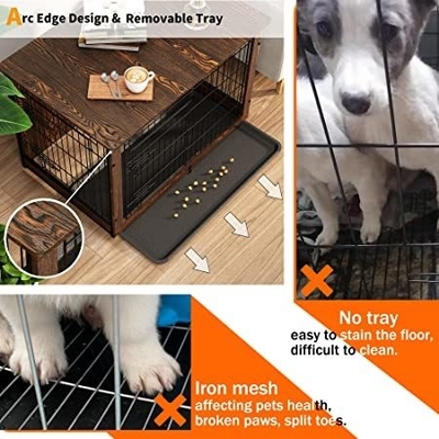 Caixas de cães de madeira de portas duplas em estilo moderno 81*55*67cm para mobiliário doméstico