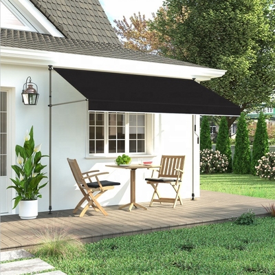 300x130cm Tecido de poliéster para balcão exterior, grama de telhado com armação de ferro em cinza/preto
