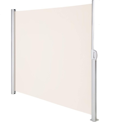 Toldo lateral retrátil de 63x118 polegadas com operação manual 100% poliéster