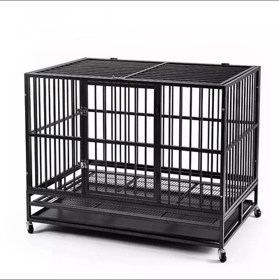 Caixa pesada preta de 38 polegadas para cães de tamanho médio e grande Design elegante