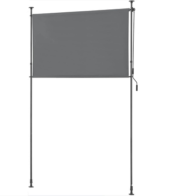 Área exterior de vela de poliéster de 120 x 270 cm, toldo vertical opaco extensivel com manivela manual