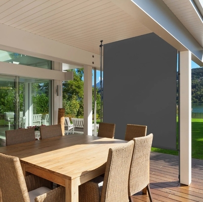 Área exterior de vela de poliéster de 120 x 270 cm, toldo vertical opaco extensivel com manivela manual