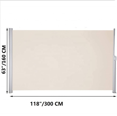 Ecrã de proteção solar de alumínio para varanda, pátio e jardim 160*300cm