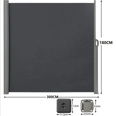 Material de vela Poliéster Telhado lateral retrátil para tela de privacidade ao ar livre 63 " x 118