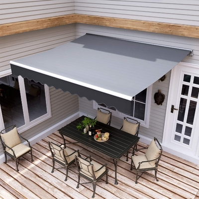 Revestimento em pó vela acabamento toldo braço dobrável dossel exterior para abrigo solar