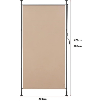Tecido cinzento resistente à água revestido em pó 200x270cm telhado vertical para jardim de varanda