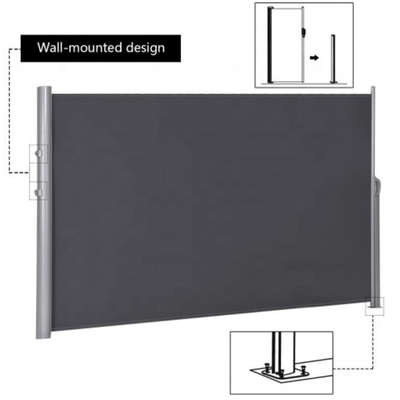 160x300cm Jardim Canopy sombra de sol toldo retrátil para operação manual Patio lado