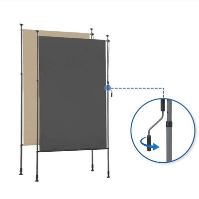 Tecido cinzento resistente à água revestido em pó 200x270cm telhado vertical para jardim de varanda