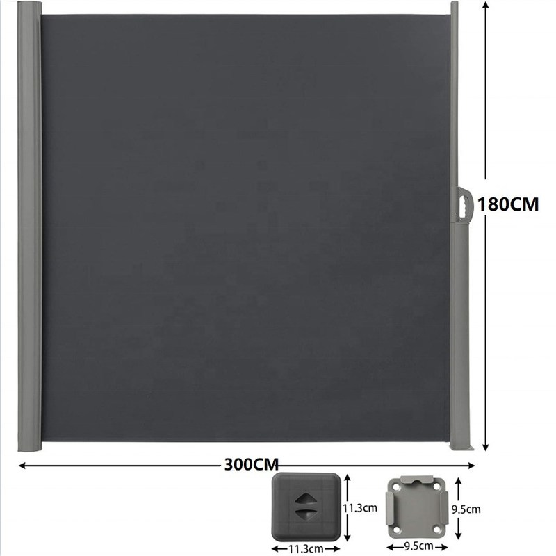 Material de vela Poliéster Telhado lateral retrátil para tela de privacidade ao ar livre 63 " x 118